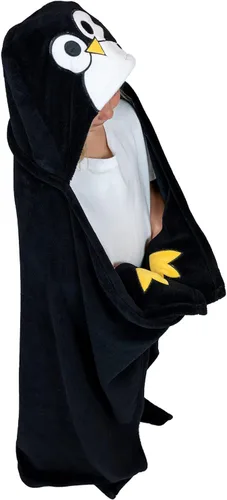 Miniatura 22 de Manta con capucha portátil Lazy One para niños, manta con capucha de animales (lobo)