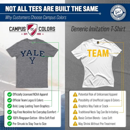Miniatura 49 de Campus Colors NCAA - Camiseta de algodón para adulto, unisex, para el día del juego Azul marino