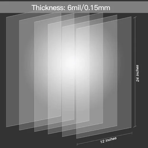 Miniatura 2 de Paquete de 15 hojas de plantillas de Mylar transparentes de 6 mil, plantillas en blanco de 12 x 24 pulgadas, material de plantilla reutilizable, haz