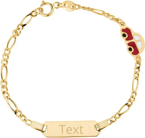 Miniatura 11 de UNICORNJ Pulsera de identificación de oro de 14 quilates grabable para niñas, niños y bebés, pulseras personalizadas con nombre de cadena Figaro