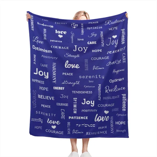 Miniatura 33 de Manta curativa, manta de regalo para mujeres y hombres, cálido regalo inspirador, manta de forro polar suave con energía positiva, comodidad, amor
