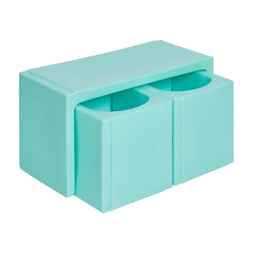 Miniatura 12 de ECR4Kids Tri-Me - Juego de mesa y sillas cubo, muebles multiusos, color aguamarina, 3 piezas
