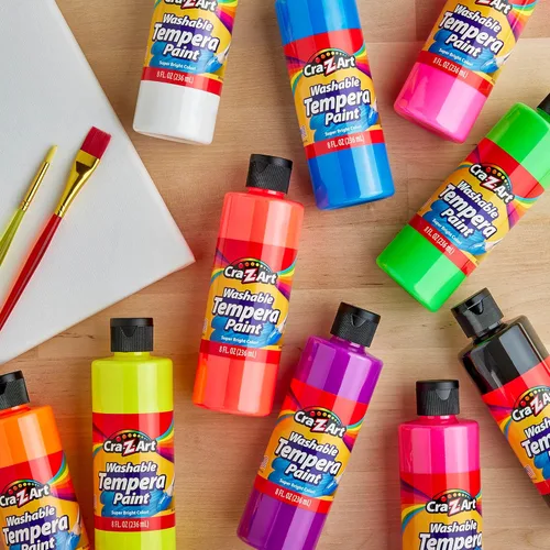 Miniatura 3 de Cra-Z-Art POP! Pintura de témpera lavable de neón para niños, paquete a granel de 10 unidades, colores fluorescentes surtidos, juego de pintura
