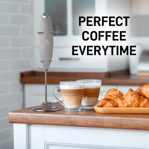 Miniatura 336 de Zulay Milk Boss Espumador de leche potente manual, hace espuma para latte, batidor para mezclar bebidas, café, miniespumador para capuchino, frappé