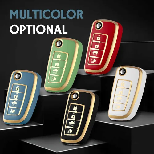 Miniatura 7 de Funda protectora de TPU para llavero inteligente compatible con llave plegable Nissan, X-Trail Juke F15, Rogue, Qashqai, J11, Tiida, Murano, Maxima