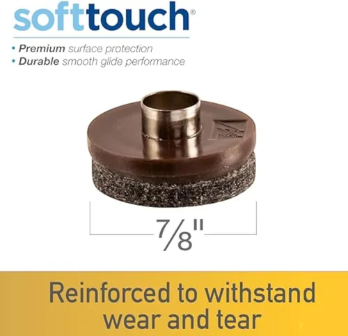 Miniatura 7 de SoftTouch Deslizadores redondos de fieltro para clavos de 7/8 pulgadas, almohadillas de fieltro protectoras de alta resistencia para muebles