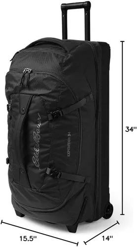 Miniatura 2 de Eddie Bauer Expedition 34 Duffel 2.0 - Maleta de viaje ligera hecha de policarbonato resistente y nailon, color negro