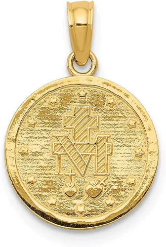 Miniatura 4 de Colgante de medalla milagrosa de 14 quilates 0748in 0512in estilo M1436