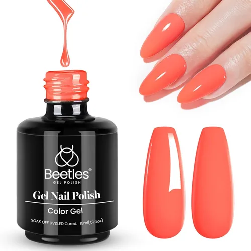 Miniatura 94 de Beetles - Esmalte de uñas de gel verde luminoso que brilla en la oscuridad, esmalte de uñas de gel que se absorbe con lámpara LED UV, arte de uñas