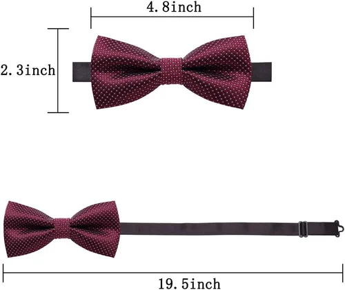 Miniatura 6 de AUSKY Paquete de 8 elegantes pajaritas ajustables preatadas para hombres y niños (paquete de 1, 4, 5, 6 y 8 para opción)