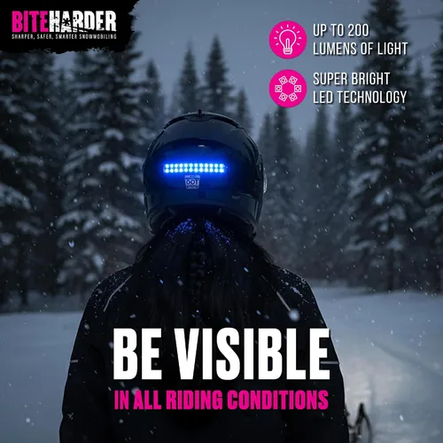 Miniatura 2 de BITEHARDER Luz de seguridad para casco de moto de nieve - Azul