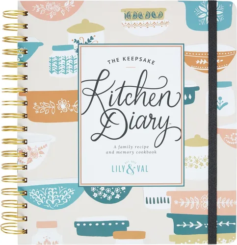 C.R. Gibson Cuaderno de cocina con tapa dura en espiral, libro de cocina familiar, 8.5 x 9.5 pulgadas, utensilios para hornear vintage