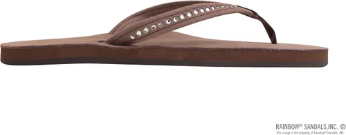 Miniatura 4 de Rainbow Sandals Mujer de una sola capa de cuero de primera calidad con correa estrecha de cristal Swarovski