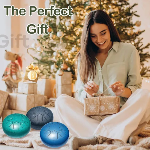 Miniatura 4 de Lronbird Percusión de tambor de lengua de acero, instrumentos musicales de 6 pulgadas, 8 notas, regalos musicales para familiares y amigos (lavanda)