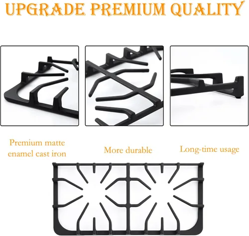 Miniatura 4 de 807327101 actualizado de repuesto de rejilla lateral para estufas Frigidaire, 20 x 9.6 pulgadas, rejilla de hierro fundido Kenmore, piezas de cocina