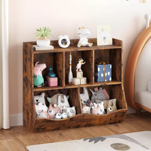 Miniatura 5 de GAOMON Estantería de juguetes y estantería para niños y niñas, estante múltiple con organizador de cubos para almacenamiento de libros y juguetes