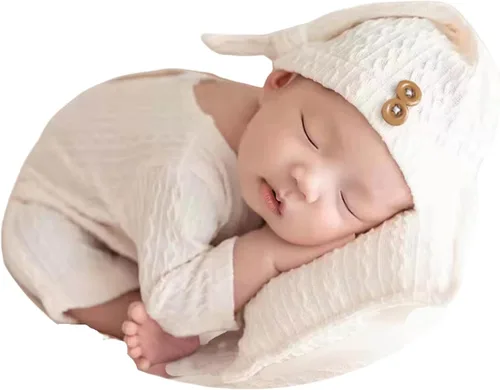 Miniatura 11 de Moda recién nacido niños niñas bebé sesión de fotos accesorios trajes ganchillo ropa sombrero de cola larga pantalones accesorios de fotografía