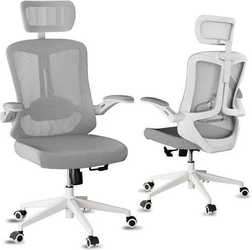 Miniatura 13 de Silla de oficina, silla ergonómica de escritorio cómoda para el hogar, silla de juegos con respaldo medio con ruedas, altura ajustable, soporte