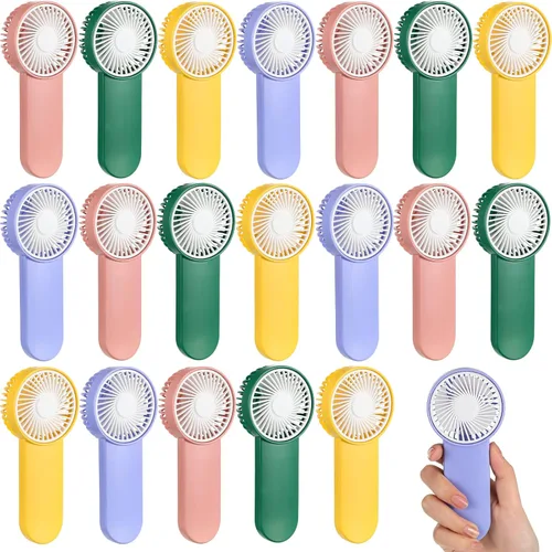 Miniatura 40 de Sumind 6 unidades de pequeño ventilador portátil personal pequeño a granel de 1 velocidad eléctrico lindo alimentado por batería para el cuello