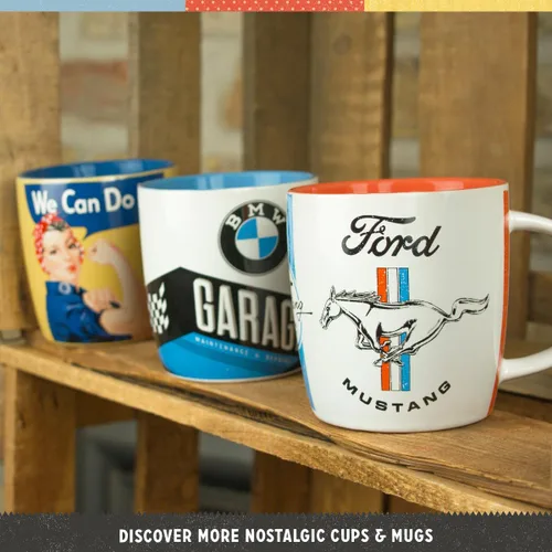 Miniatura 5 de Nostalgic-Art Taza de café retro, 11.2 oz, Ford Mustang – GT 1967 Red – Idea de regalo para los fanáticos de Ford, producto oficial de licencia