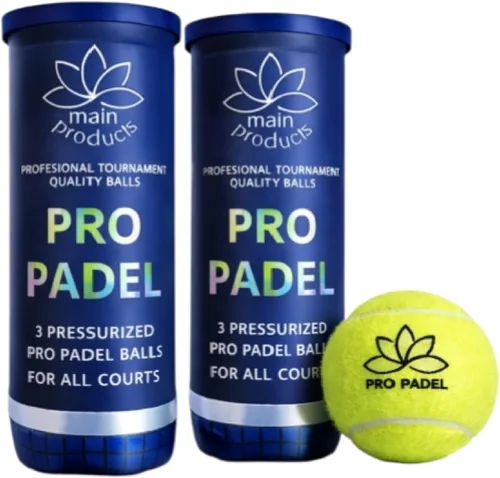 Pro Padel Balls - Paquete de 2 (6 bolas) - Pelotas de pádel presurizadas - Núcleo de goma natural premium - 47% fieltro de lana - Calidad