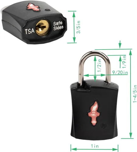 Miniatura 2 de Paquete de 4 cerraduras de equipaje aprobadas por la TSA en paquete familiar, cerradura de maleta aprobada por la TSA cerradura de viaje aprobada