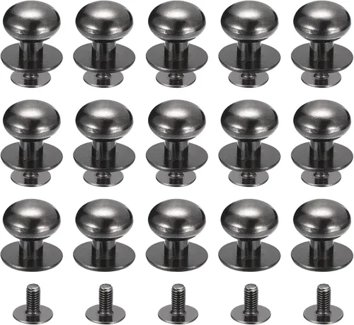 Miniatura 16 de uxcell Remaches de cabeza de bola de 0.157 pulgadas (0.157 in), tornillo trasero, paquete de 15 remaches de pezón de botón de cabeza redonda
