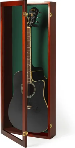 Miniatura 9 de PENNZONI Vitrina de guitarra acústica - Estuche acrílico para guitarra acústica - Soporte de pared para guitarra hecha de marco de madera dura