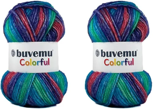 Miniatura 8 de Colorful Self-Striping Multicolor Fuzzy with Subtle Sheen Yarn, 56% Polyester 44% Acrylic, Each 3.53Oz(100gr) / 252yds(230m) (No.1) (Zebra)