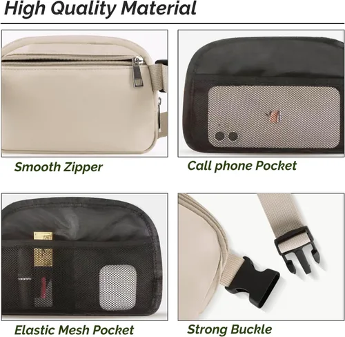 Miniatura 3 de Riñonera, Beige, Bolsa de cinturón unisex con correa ajustable