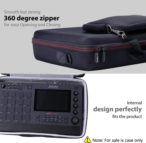 Miniatura 6 de LTGEM - Funda compatible con AKAI Professional MPC Live II/Live Drum Machine con bolsa para accesorios y correa para el hombro