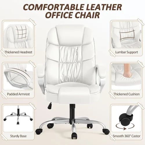 Miniatura 5 de Homall - Silla de oficina con respaldo alto para escritorio de computadora, de cuero sintético, altura ajustable, moderna, ejecutiva, giratoria