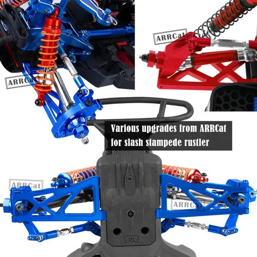 Miniatura 6 de RC Upgrades - Pieza de mejoras para automóvil RC de granito 1/10 4X4 Mega550, 1/10 Senton 4X4 Mega550 RC, 6 tensores ajustables de aluminio