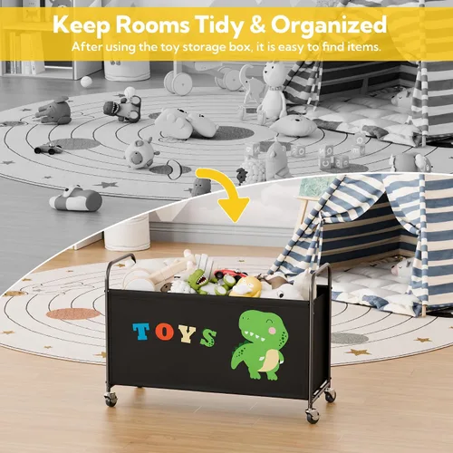 Miniatura 5 de GRANNY SAYS Caja de juguetes para niños y niñas, cofre de almacenamiento grande con ruedas, organizador de almacenamiento de juguetes para niños