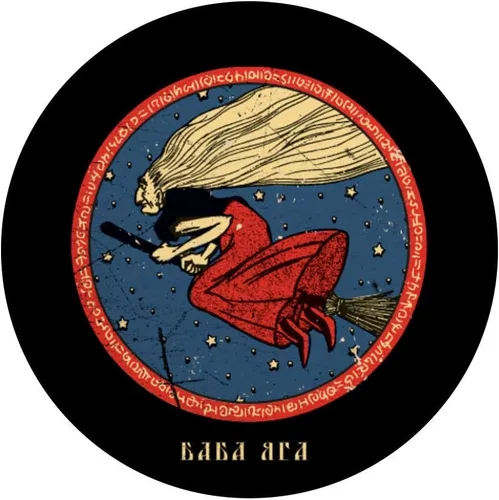 Miniatura 3 de Baba Yaga - Soporte para teléfono y tablet, diseño de bruja eslava, estilo ruso, Negro