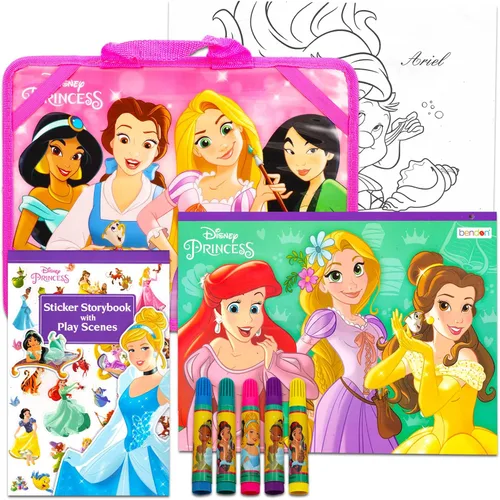 Disney Princess Juego de actividades de escritorio de regazo, paquete de escritorio de regazo, libro para colorear, calcomanías, juegos,