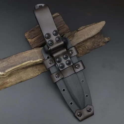 Miniatura 8 de Cuchillo táctico de 11.5 pulgadas Full Tang Jungle Primitive Fixed, Dientes Dorsal afilados y cuchillo de supervivencia para campamento, mango