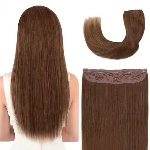 Miniatura 21 de Winsky Extensiones de cabello de cabello humano real - Una pieza con reflejos rubios, extensiones de cabello Remy con clip para mujeres