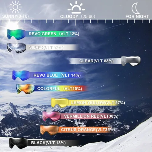 Miniatura 5 de Juli Gafas de esquí para niños, gafas de snowboard para niños y niñas, motos de nieve, esquí, patinaje, edad 3-8 4302