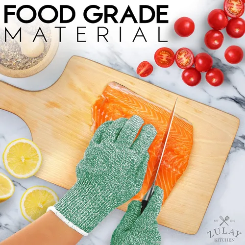 Miniatura 7 de Zulay - Guantes resistentes a los cortes, protección de grado alimenticio nivel 5, cómodos guantes de corte de seguridad, guantes de trabajo forro