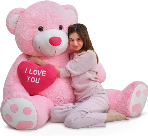 Miniatura 21 de MaoGoLan Oso de peluche gigante de 52" Oso de peluche - Te amo Corazón rojo Oso de peluche grande para regalo de San Valentín, aniversario, larga