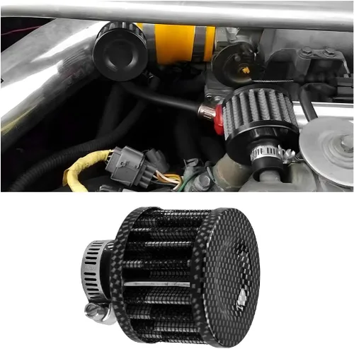Miniatura 10 de BESULEN Filtro de admisión de aire y respiradero, filtro de aire frío universal de 0.47 pulgadas, filtro de admisión de aire de ventilación turbo