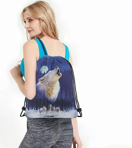 Miniatura 4 de Beabes Llama - Mochila con cordón para el gimnasio, diseño de animales, color rosa, Multi-A32., 14x16.9 Inch