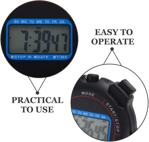 Miniatura 3 de Zerodeko Cronómetro deportivo digital de alta precisión con función de alarma de fecha para natación, correr, yoga, entrenamiento, temporizador
