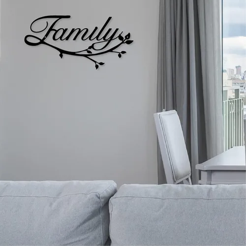 Miniatura 6 de Letreros familiares de metal, negro, 12 x 7.99 pulgadas, estilo moderno, montaje en pared, perfecto para decoración del hogar, regalos