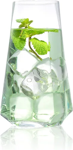 Miniatura 2 de JoyJolt Infiniti Highball - Juego de 4 vasos de cóctel de 18 onzas, juego de cristalería, cristal de alta calidad, diseño moderno y práctico, vasos