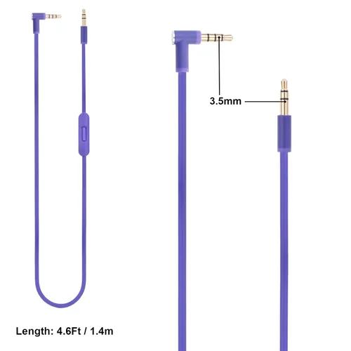 Miniatura 2 de Solo 3 cable de audio de repuesto con micrófono en línea y control de volumen compatible con Beats Headphone