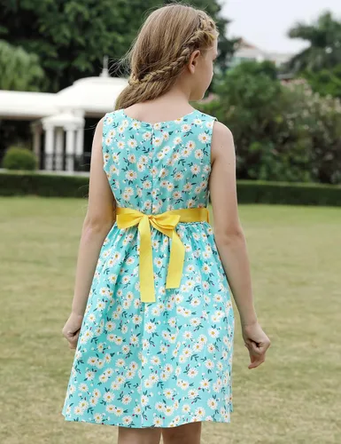 Miniatura 49 de Vestido de verano para niña, de algodón, con diseño floral