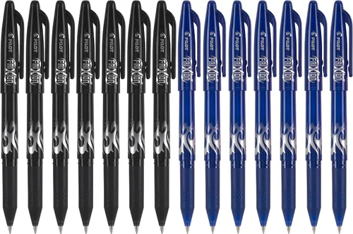 PILOT FriXion Ball - Bolígrafos de tinta de gel borrables y recargables, punta fina, tinta negra y azul, paquete de 14