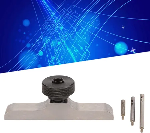Miniatura 2 de ViaGasaFamido Soporte de calibre de profundidad 0.315 in Agujero de sujeción de acero inoxidable Indicador de esfera de profundidad Base Soporte